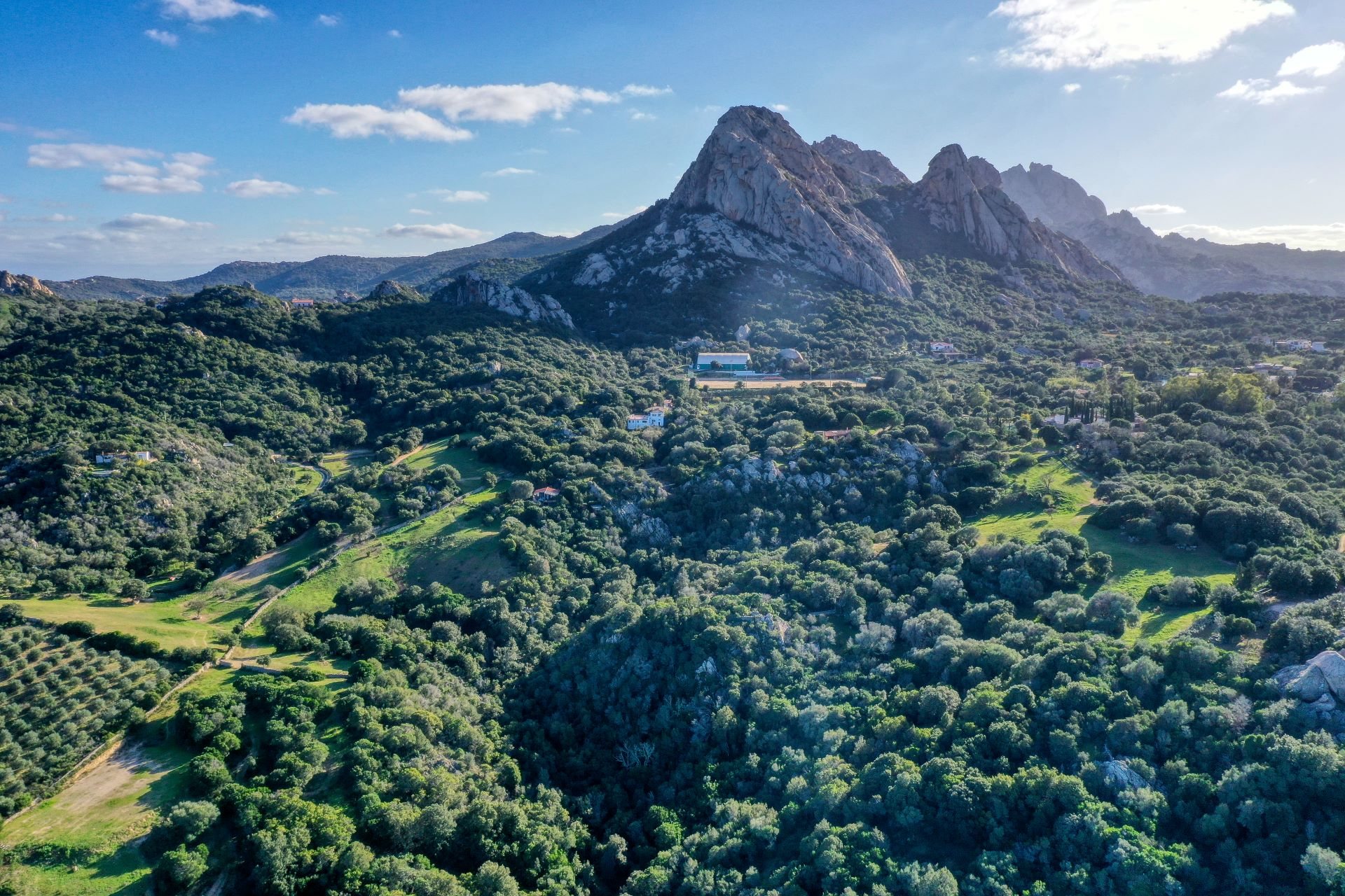 Aerial view of the Gallura hills in Sardinia, Erboristeria Officinale