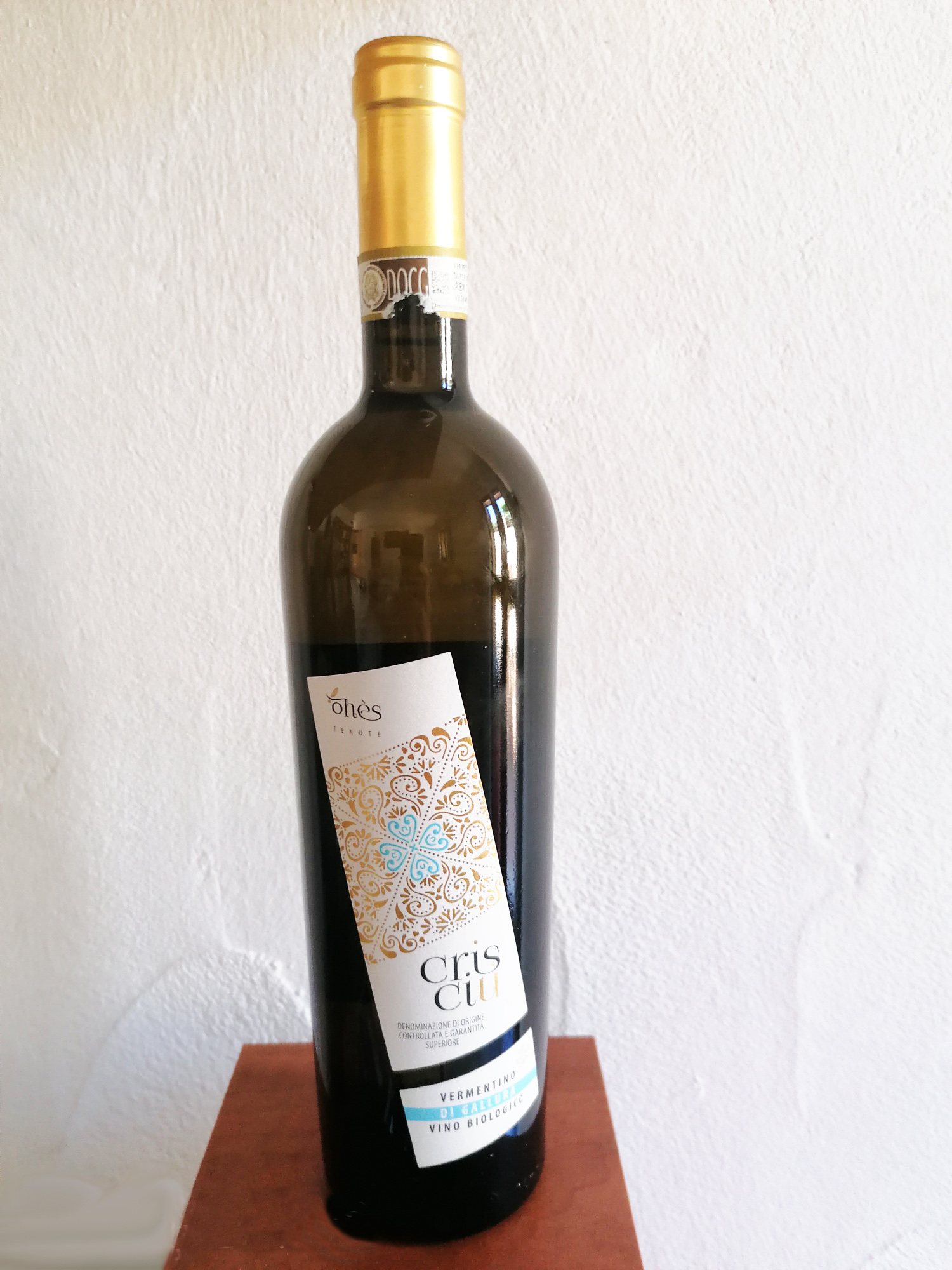 Bottiglia di vino Crisciù, Vermentino di Gallura, Erboristeria Officinale